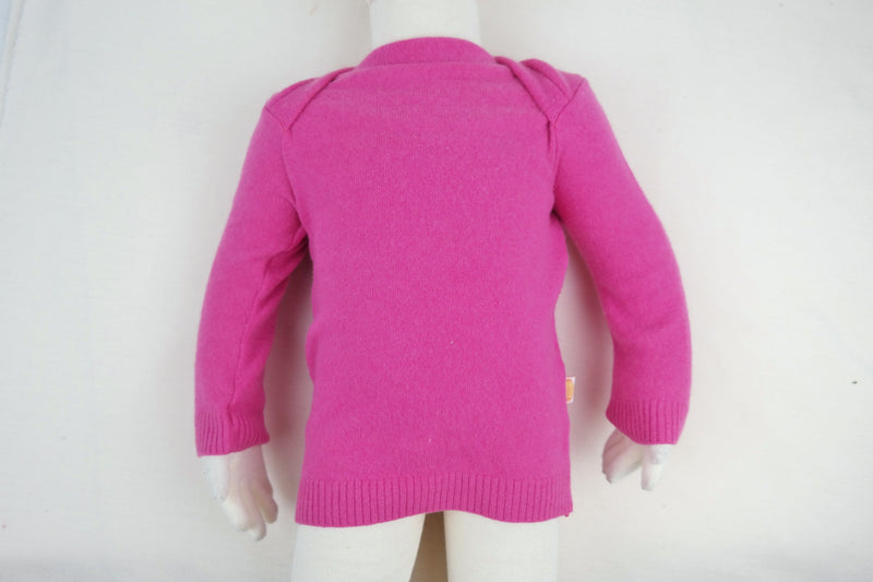 Pullover für Babys 74/80 aus Upcycling-Kaschmir in Pink mit Mini-Makel