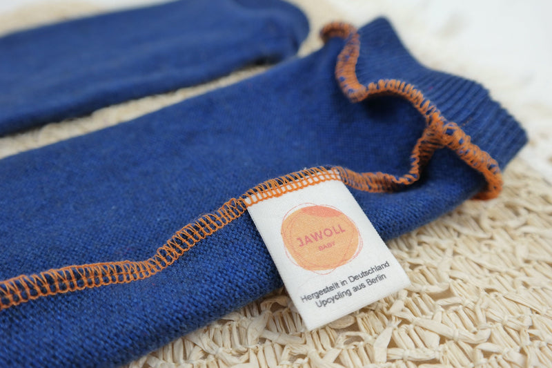 Toddler Leg Warmers Made from Upcycled Silk &amp; Cashmere in Blue