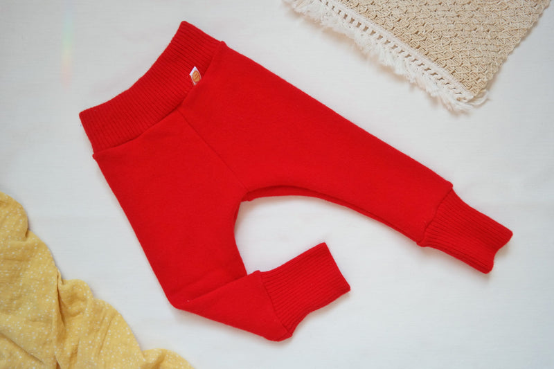 Wollwalk Outdoor-Hose für Kleinkinder Größe 86/92 Upcycling 100% Wolle in Rot