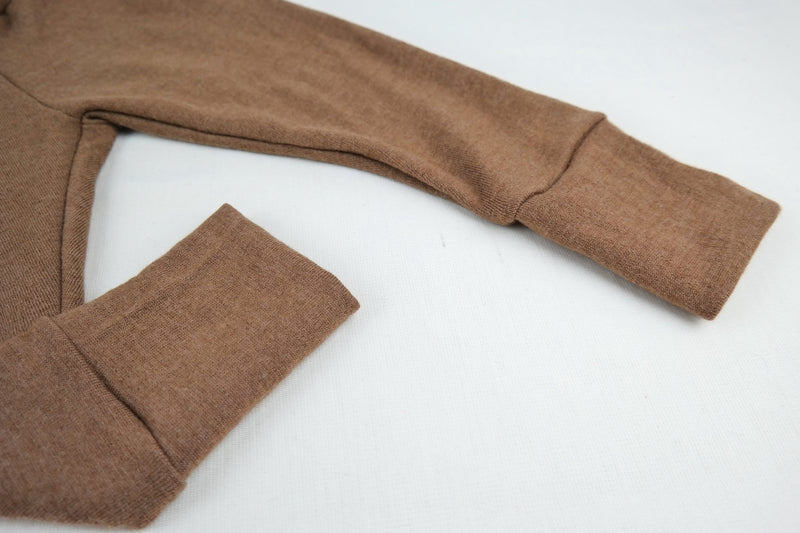 Upcycling wool felt outdoor trousers for toddlers size 98/104 in light brown