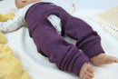 Cowboyhose Abhaltehose Chaps Windelfreikleidung für Babys 50/56 & 74/80 aus 100 % Upcycling-Wolle in Pflaumenlila - Jawoll Baby
