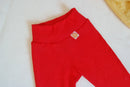 Leggings für Kleinkinder 86/92 aus 100% Upcycling Wolle in strahlend Rot - Jawoll Baby