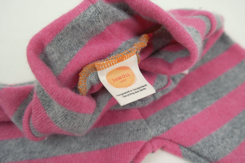 Mitwachs-Hose für Babys 86/92aus Upcycling-Kaschmir in Rosa Grau gestreift