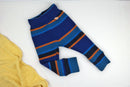 Wollwalk Outdoor-Hose für Kleinkinder 86/92 Upcycling 100% Wolle in Blau Orange gestreift - Jawoll Baby