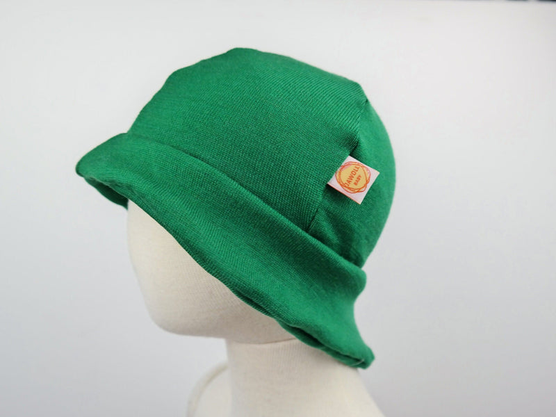 Sun hat summer hat baby KU 42-45 &amp; toddler KU 50-54 with neck protection made of 100% upcycled wool in grass green