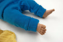 Mitwachs-Hose für Babys 50/56 aus 100% Upcycling Wolle in Azurblau - Jawoll Baby