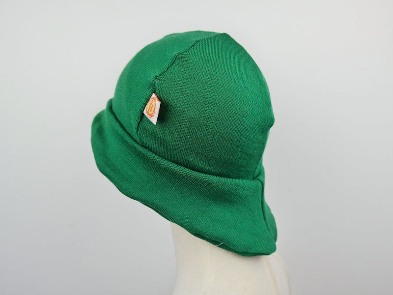 Sun hat summer hat baby KU 42-45 &amp; toddler KU 50-54 with neck protection made of 100% upcycled wool in grass green