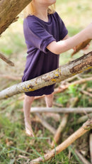 Unisex-Kleid Longshirt 86/92 aus 100% Upcycling Wolle in Rostbraun