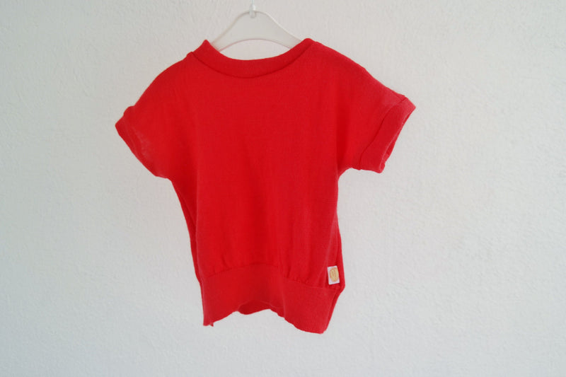 T-Shirt für Babys 74/80 aus leichter Upcycling Wolle in Rot