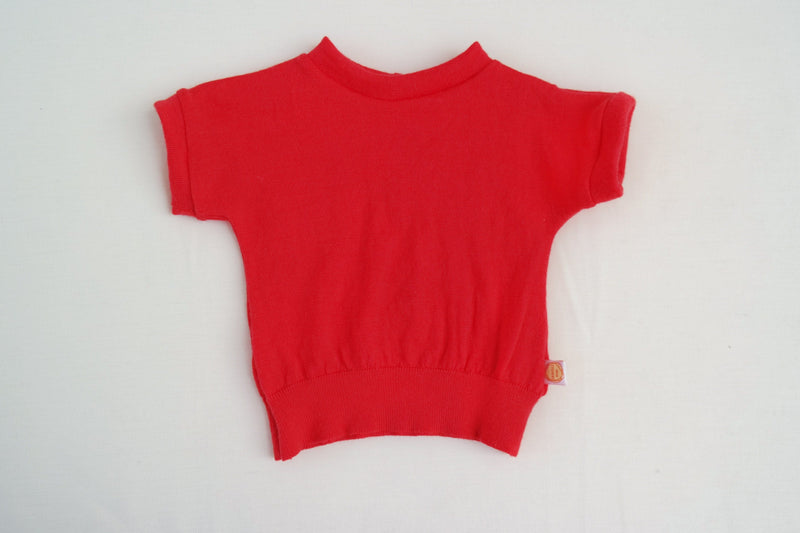 T-Shirt für Babys 74/80 aus leichter Upcycling Wolle in Rot