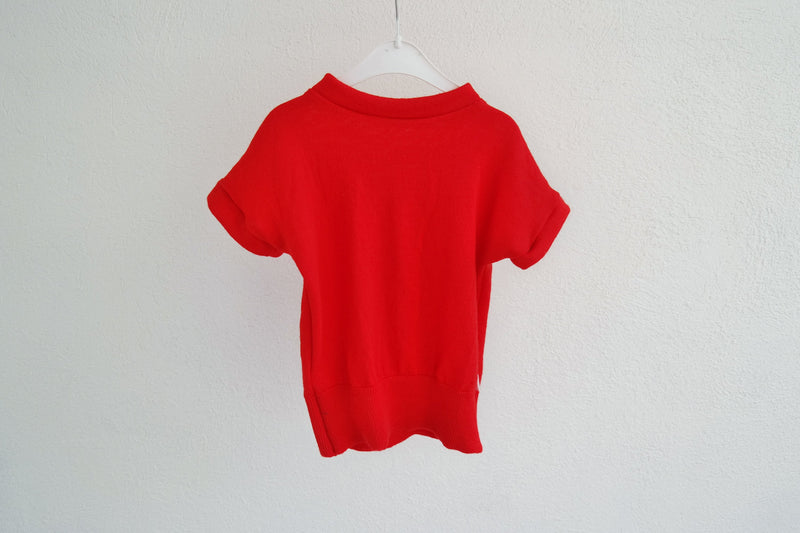 T-Shirt für Babys 86/92 aus leichter Upcycling Wolle in Rot