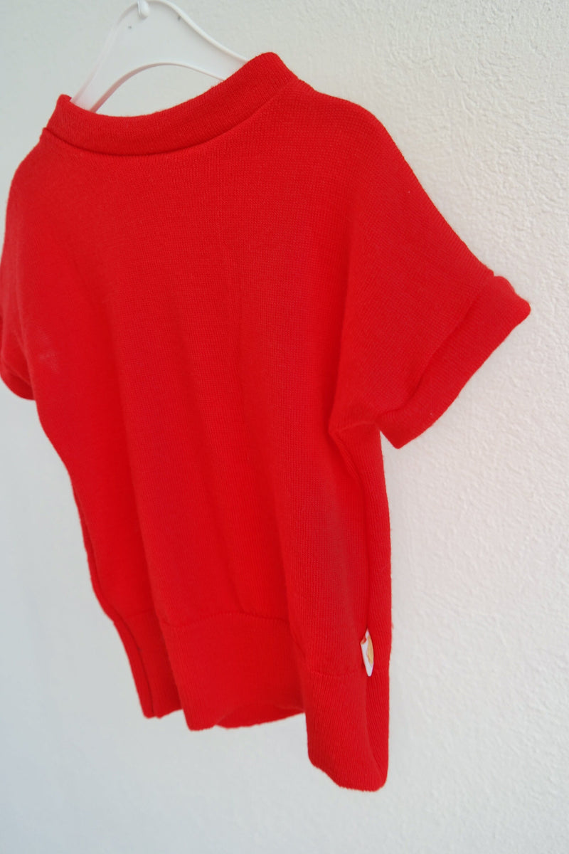 T-Shirt für Babys 86/92 aus leichter Upcycling Wolle in Rot