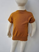 T-Shirt für Babys 86/92 aus leichter Upcycling Wolle in Ockergelb - Jawoll Baby