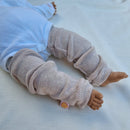 Stulpen für Babys und Kleinkinder aus Upcycling Seide und Kaschmir in Sand Beige - Jawoll Baby