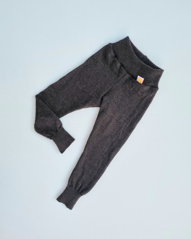 Leggings 86/92 aus 100% Upcycling Wolle in Braun