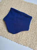 Dreieckstuch Schal für Kinder mitwachsend und wendbar aus Upcycling Wolle in Blau und Lila