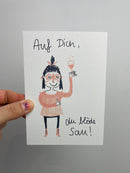 Auf Dich, du blöde Sau! • Postkarte