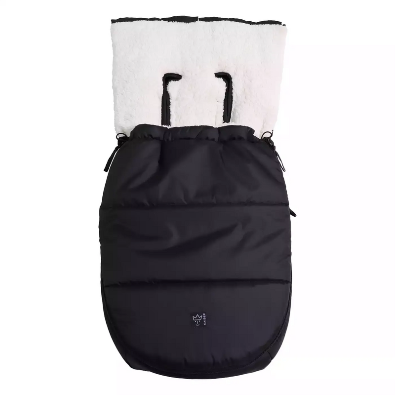 B-Ware Kaiser Hoody 2.0 Fußsack Babyschalenfußsack Schwarz Baby Kapuze Sherpa Fleece