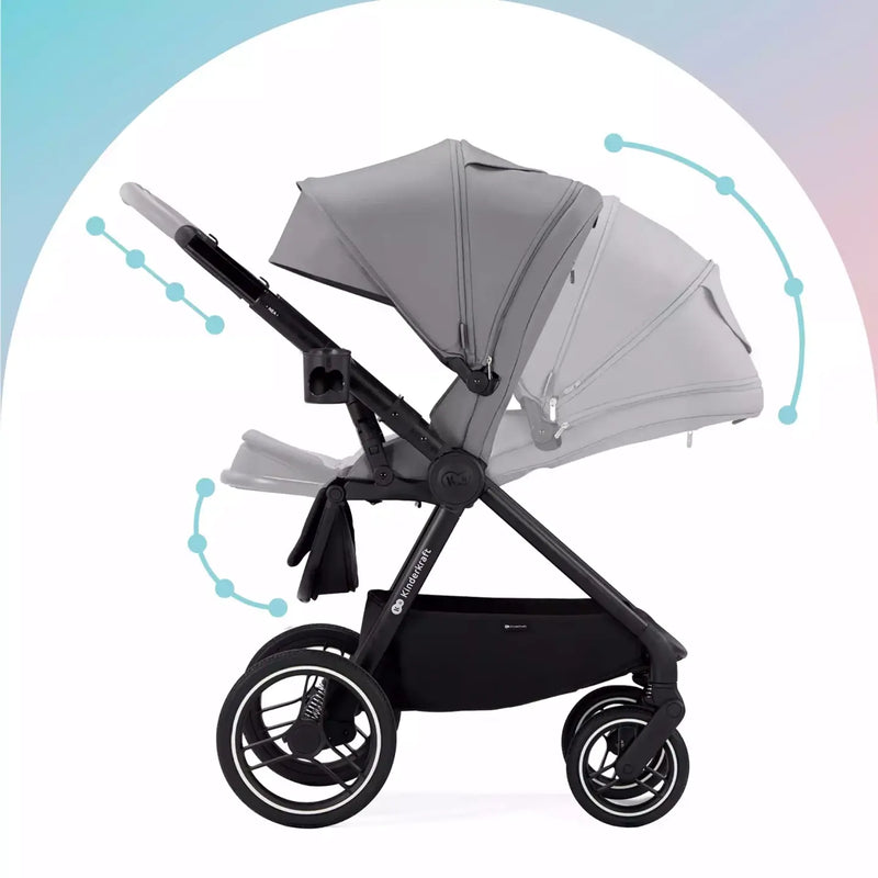 B-Ware Kinderkraft Kinderwagen Buggy Kombikinderwagen Nea 2in1 Platinum Grey Testsieger