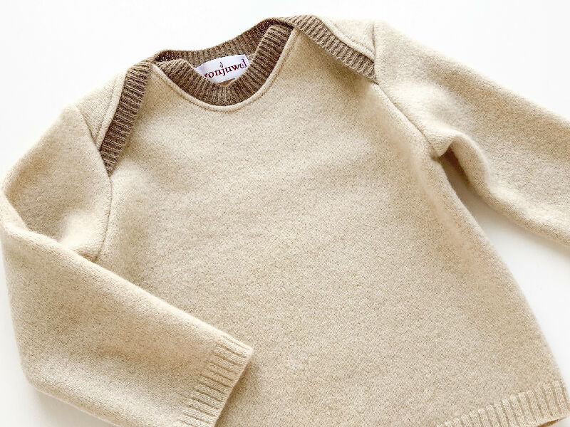 kronjuwel Babypullover Größe 74 aus 100% Kaschmir beige Upcycling