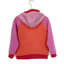 kronjuwel Kapuzenpullover Größe 98/104 aus 100% Merinowolle pink orange Upcycling