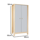 B-Ware Little One Kleiderschrank Schrank Cozy Room Kinderzimmer Lichtgrau Nagano Eiche