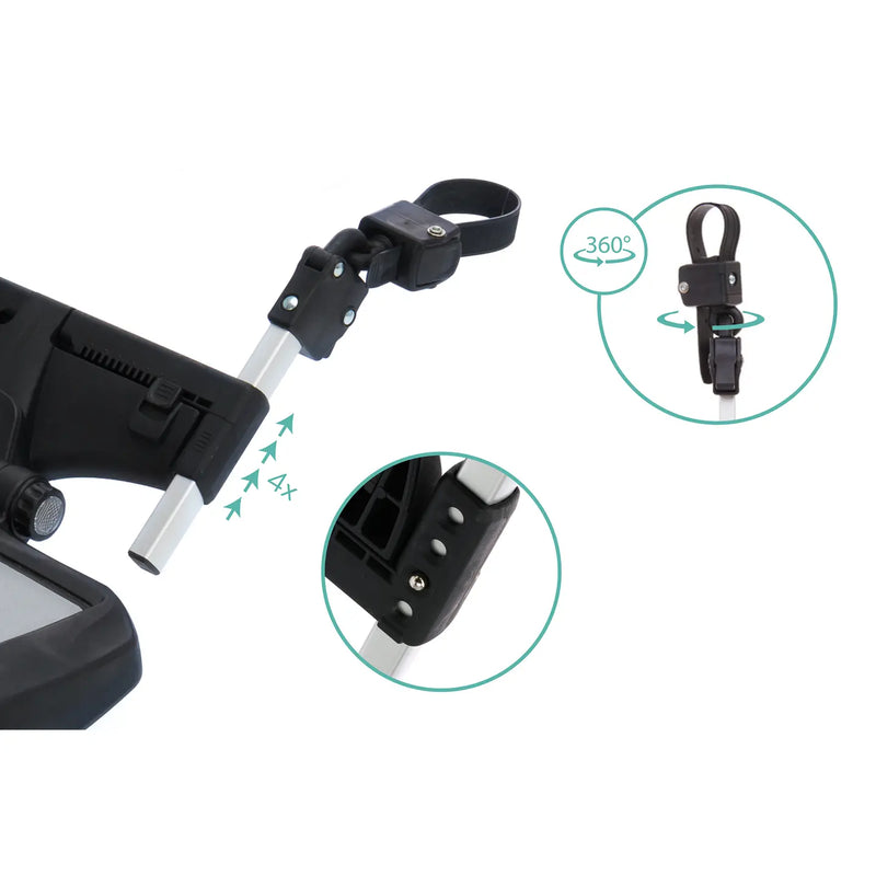 B-Ware Little One Lo Buggy Board Mitfahrbrett Schwarz Grau 180° Kinderwagen Little One