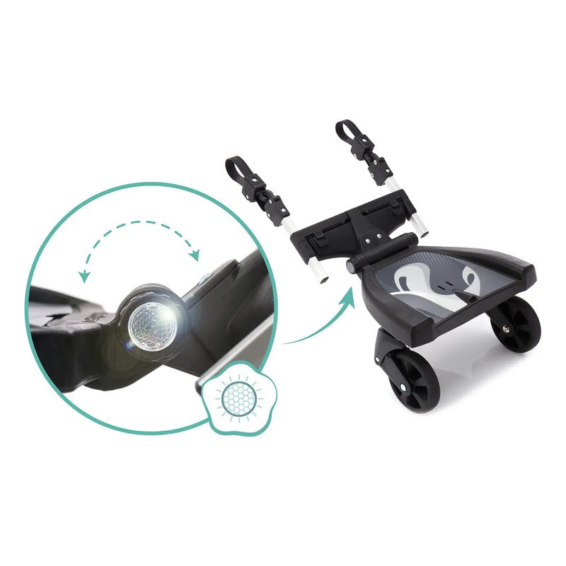 B-Ware Little One Lo Buggy Board Mitfahrbrett Schwarz Grau 180° Kinderwagen Little One