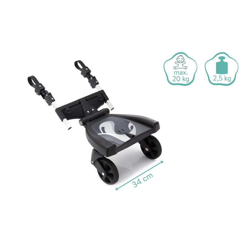 B-Ware Little One Lo Buggy Board Mitfahrbrett Schwarz Grau 180° Kinderwagen Little One