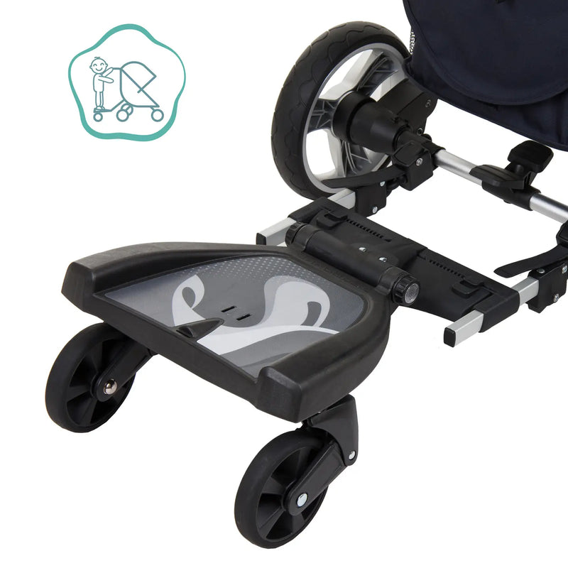 B-Ware Little One Lo Buggy Board Mitfahrbrett Schwarz Grau 180° Kinderwagen Little One