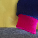 kronjuwel Wollpullover 128 gelb blau Upcycling