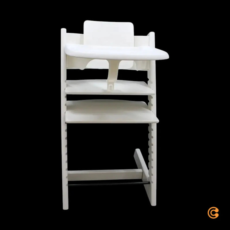 B-Ware Stokke Hochstuhl Set Tripp Trapp Kinderstuhl Weiß Baby Set Tablett Komplettset