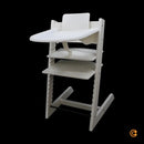 B-Ware Stokke Hochstuhl Set Tripp Trapp Kinderstuhl Weiß Baby Set Tablett Komplettset