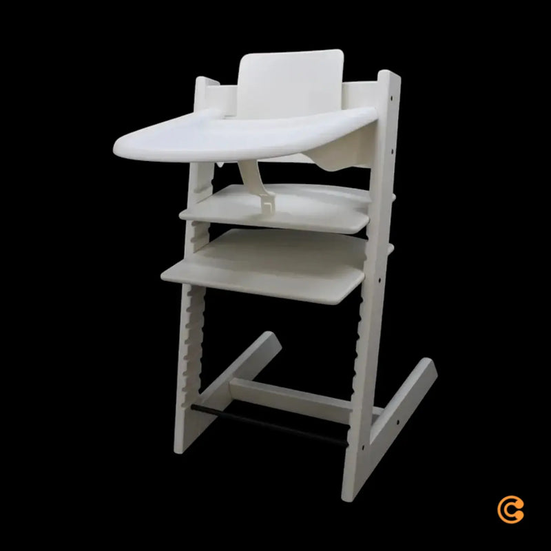 B-Ware Stokke Hochstuhl Set Tripp Trapp Kinderstuhl Weiß Baby Set Tablett Komplettset