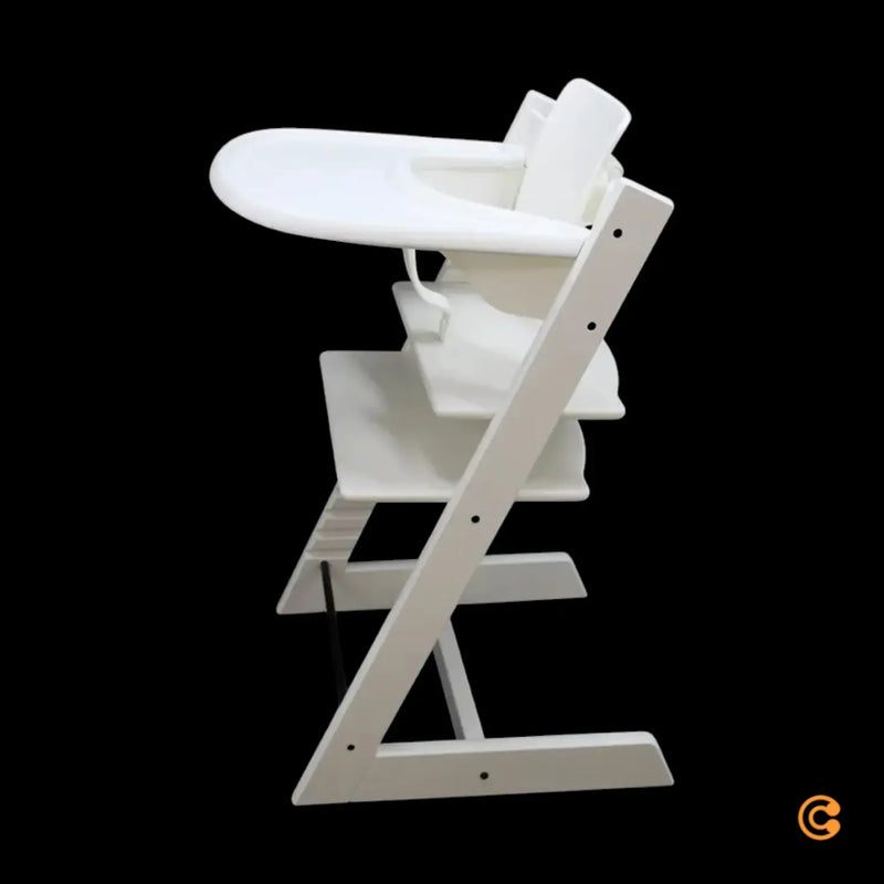 B-Ware Stokke Hochstuhl Set Tripp Trapp Kinderstuhl Weiß Baby Set Tablett Komplettset