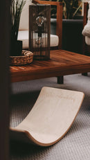 B-Ware Meow Baby Balance Board Wippe Kinderbrett Beige Filz Holz 80x30 Cm Bis 200 Kg