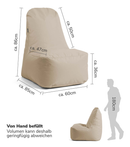 Mokebo Sitzsack Outdoor Kissen 'Der Däumchendreher' Outdoorstoff Beige Khaki 065 B-Ware
