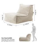 B-Ware Mokebo Sitzsack Bodenkissen 'Der Gelassene' Mit Füllung Cord Stoff Beige