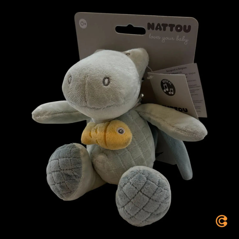 B-Ware Nattou Mini Spieluhr Musikspielzeug Krokodil Stofftier Romeo Jules Sally 20 Cm