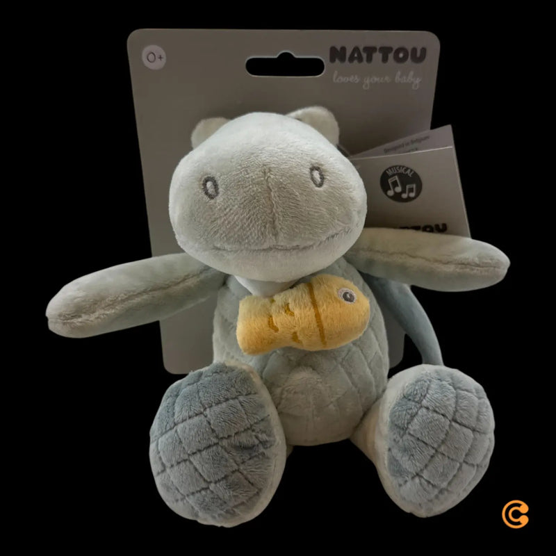 B-Ware Nattou Mini Spieluhr Musikspielzeug Krokodil Stofftier Romeo Jules Sally 20 Cm