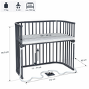 B-Ware Babybay Beistellbett Boxspring Kinderbett Bett Gitterbett Xxl Schiefergrau