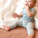 OrganicEra Organic Baby Leggings, Aqua Striped