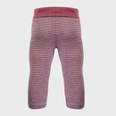 OrganicEra Organic Baby Leggings, Bordeaux - Grey Striped
