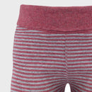 OrganicEra Organic Baby Leggings, Bordeaux - Grey Striped