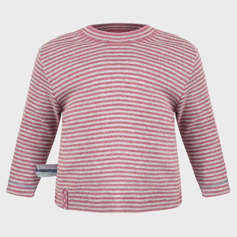 OrganicEra Organic Baby L/S Tshirt, Bordeaux Striped