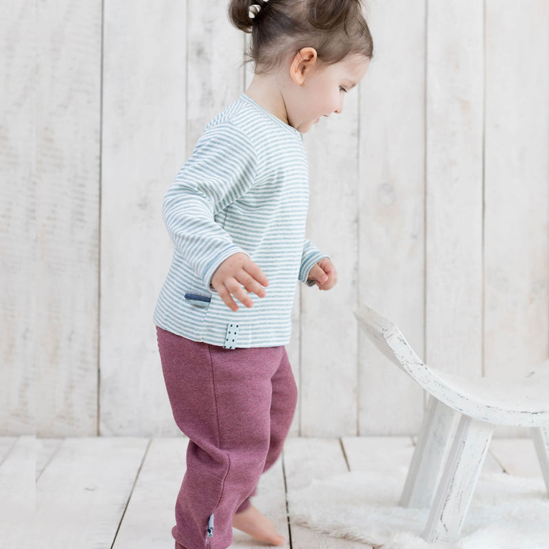 OrganicEra Organic Baby L/S Tshirt, Aqua Striped