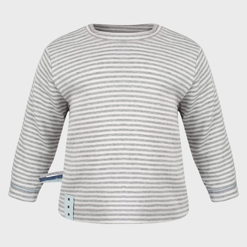 OrganicEra Organic Baby L/S Tshirt, Grey Striped