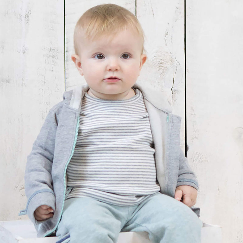 OrganicEra Organic Baby L/S Tshirt, Grey Striped