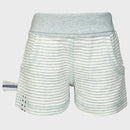 OrganicEra Organic Baby Shorts, Aqua Striped