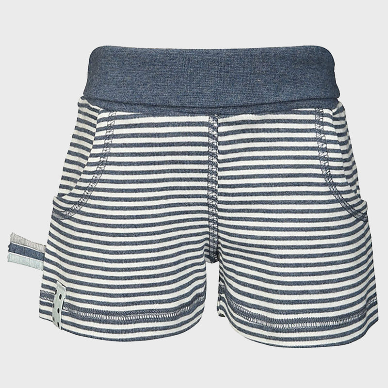 OrganicEra Organic Baby Shorts, Indigo Striped